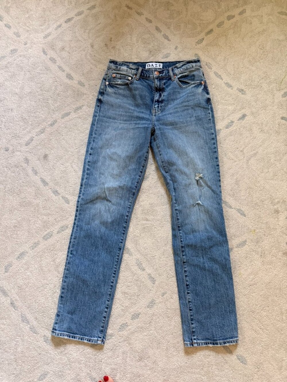 DAZE Smarty Pants High Waist Ankle Slim Straight Leg Jeans Size 26 Worn Once